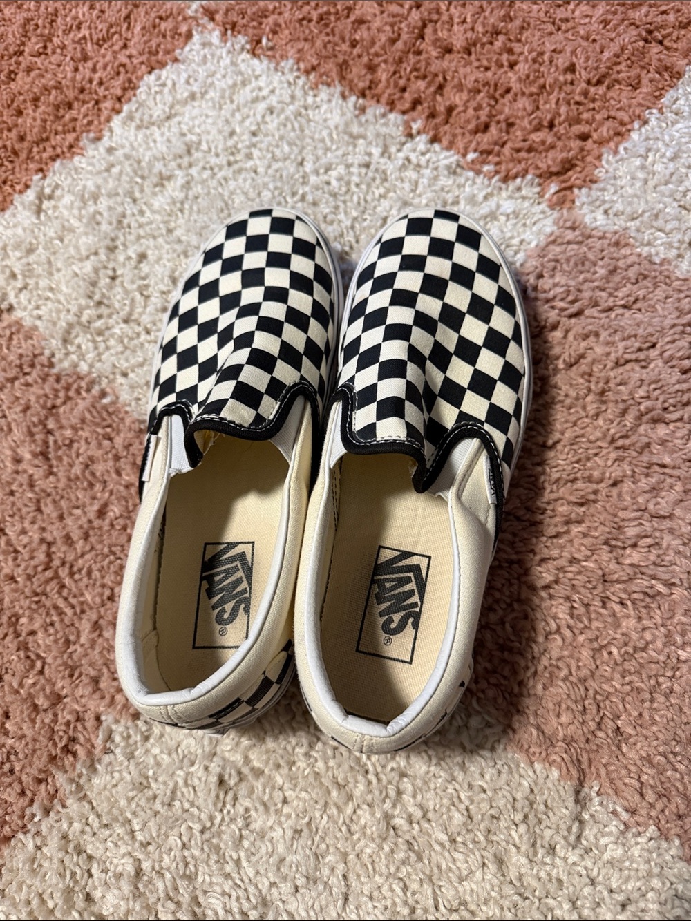 Vans Checkerboard Slip-On Sneakers - Black & White platform - Picture 2 of 3